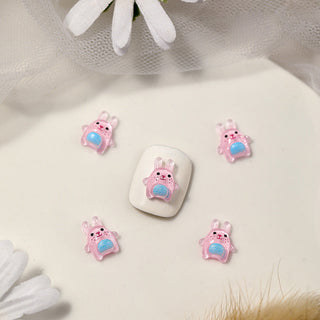 #079 2PCS Mini Pink Bunny Nail Charm