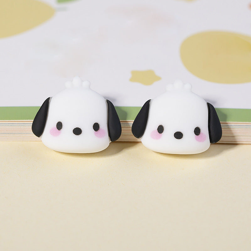 #375 2PCS Clay Pochacco Head Charm