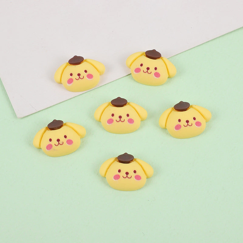 #312 2PCS Clay Pompompurin Head Nail Charm