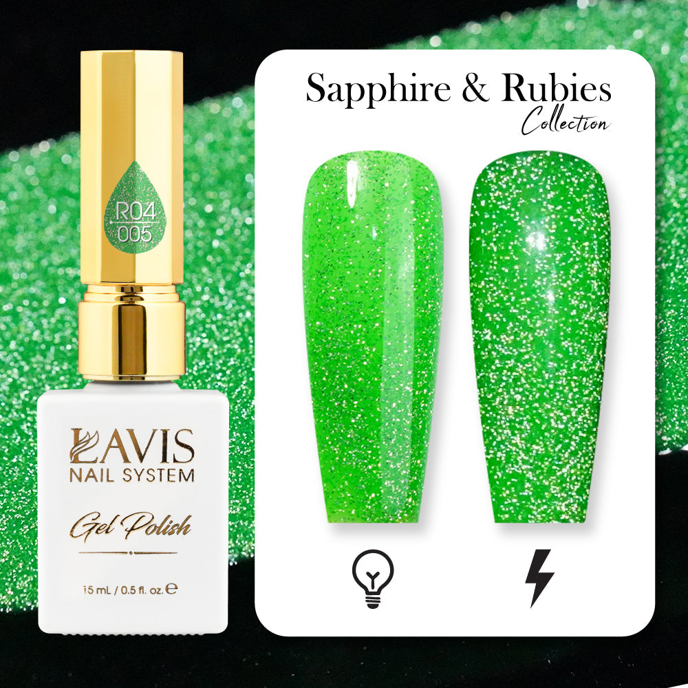 LAVIS Reflective R04 - 05 - Gel Polish 0.5 oz - Sapphire And Rubies Collection