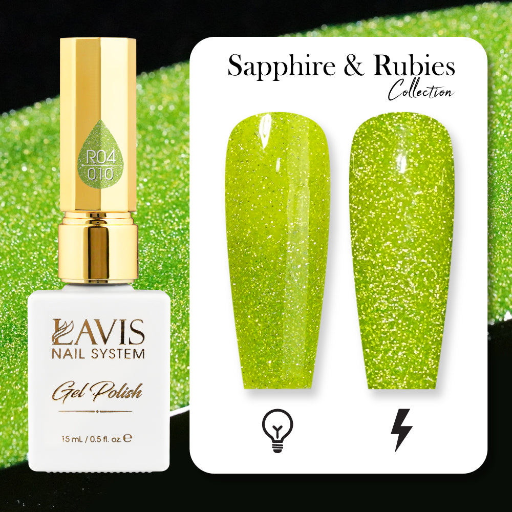 LAVIS Reflective R04 - 10 - Gel Polish 0.5 oz - Sapphire And Rubies Collection