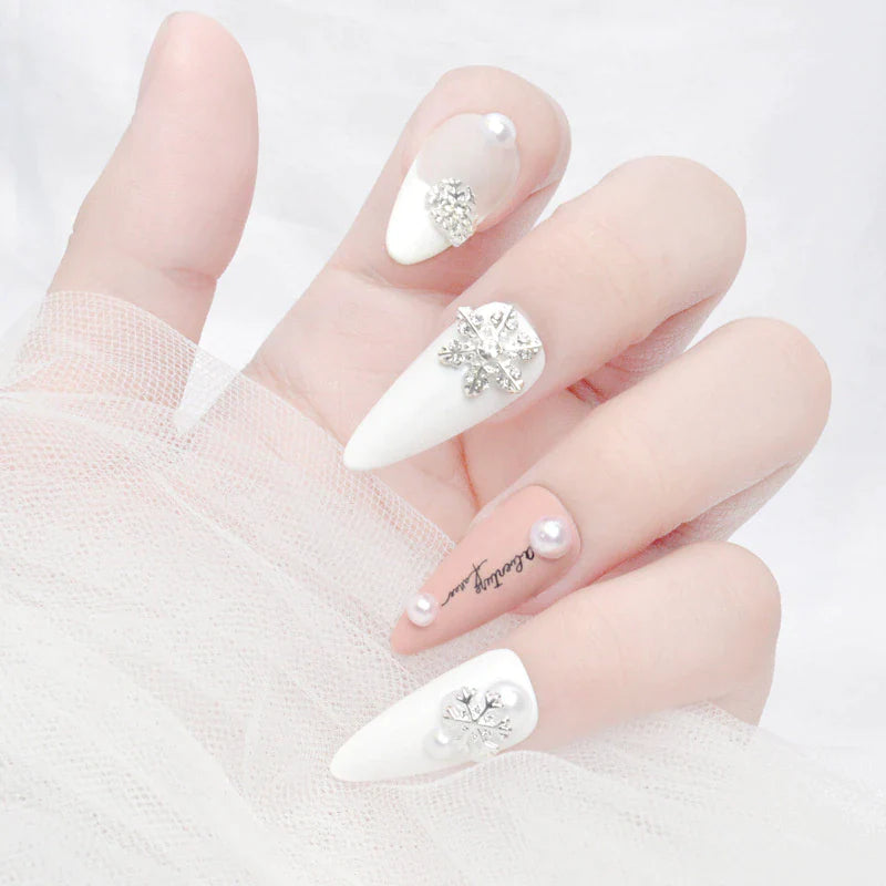 #2B Snowflake Nail Charms - Silver