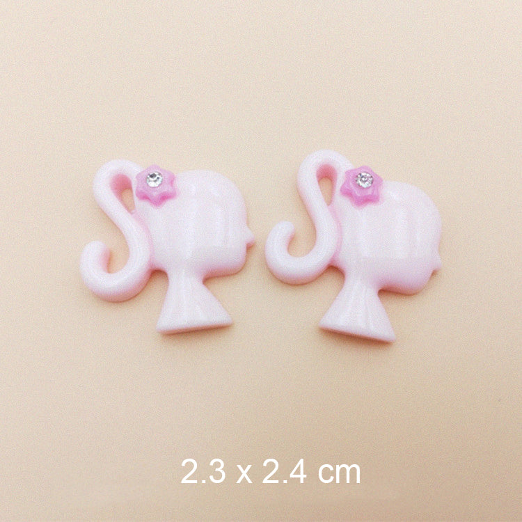 #505-509 2PCS Barbie Head Charm