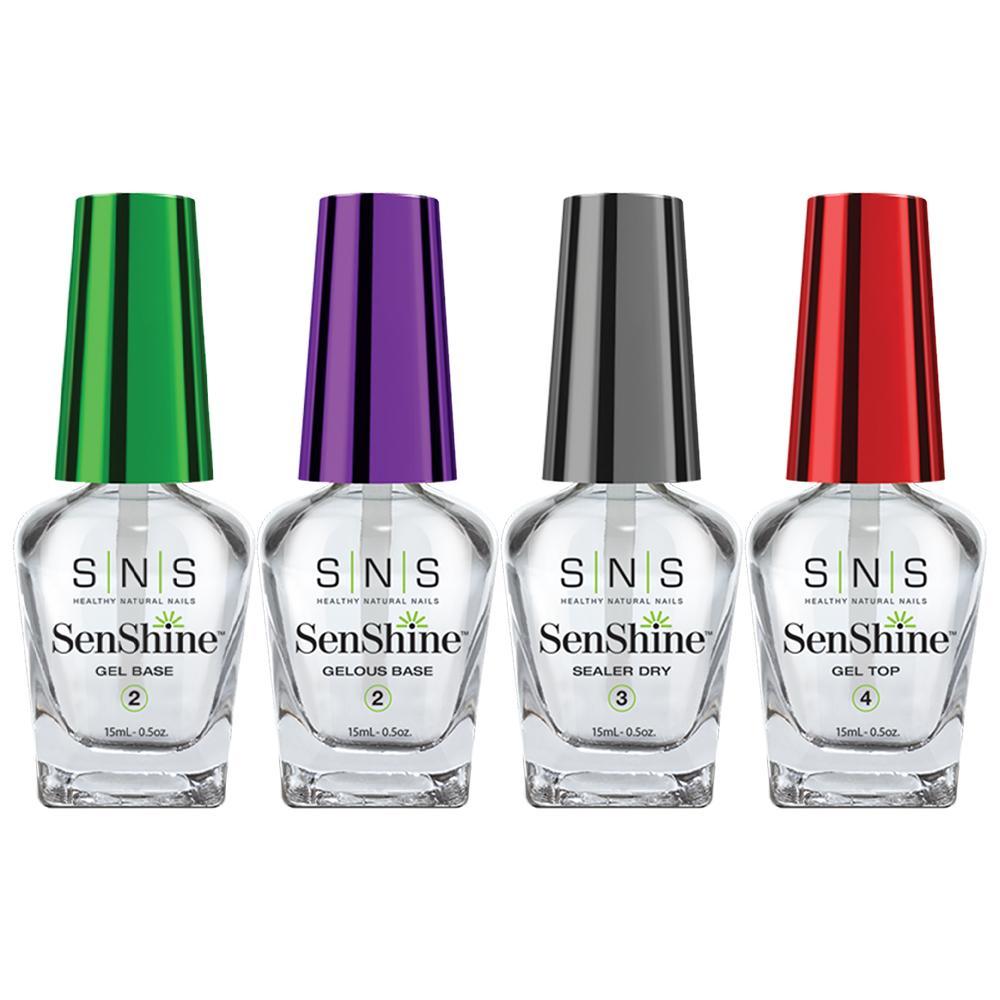  SNS Senshine Dipping Essential Kit 3 - Gelous Base, Gel Base, Sealer Dry, Gel Top - 0.5 oz
