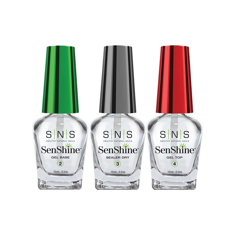  SNS SenShine Dipping Essential Kit 2 - Gel Base, Sealer Dry, Gel Top - 0.5 oz