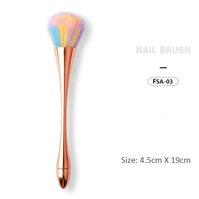 Soft Nail Dusting Brush - 03 Rosepink Tip