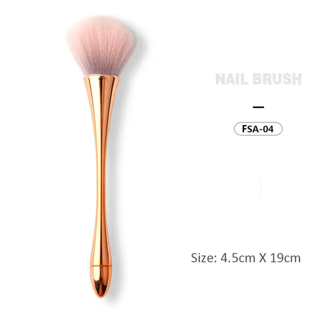 Soft Nail Dusting Brush - 04 Gold Tip