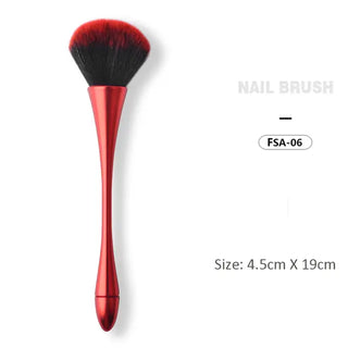 Soft Nail Dusting Brush - Red Tip