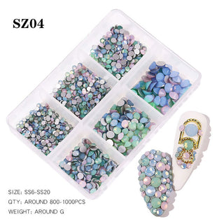 Mix Size 3D Flatback Diamond Blue - SZ04