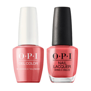OPI Gel Nail Polish Duo Pink Colors - T31 My Address is "Hollywood"