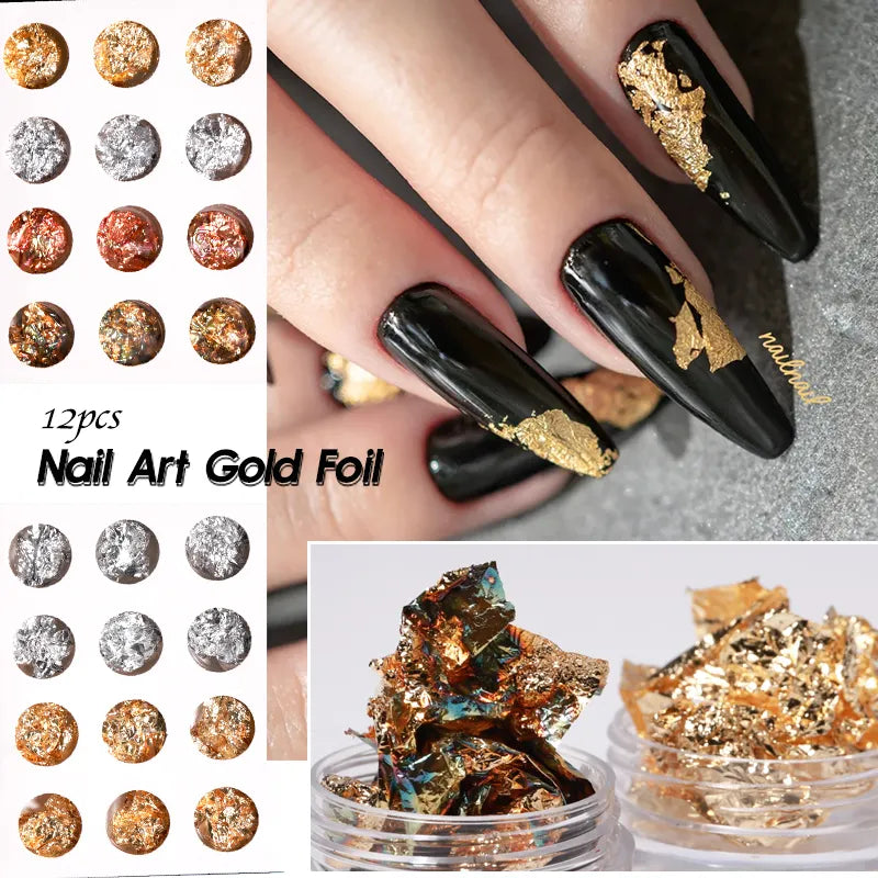 Ultra Thin Gold And Silver Foil Papper 12 Grid