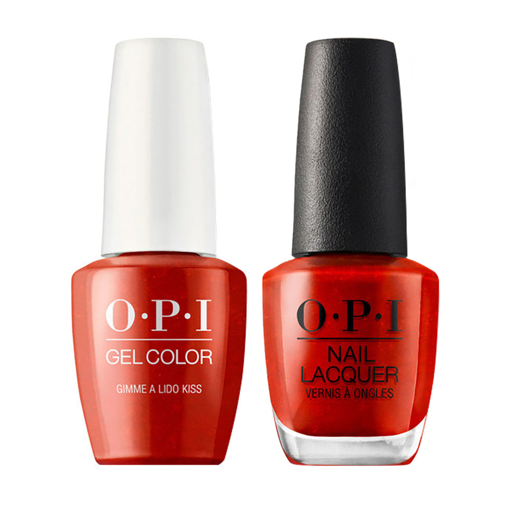 OPI Gel Nail Polish Duo Red Colors - V30 Gimme A Lido Kiss