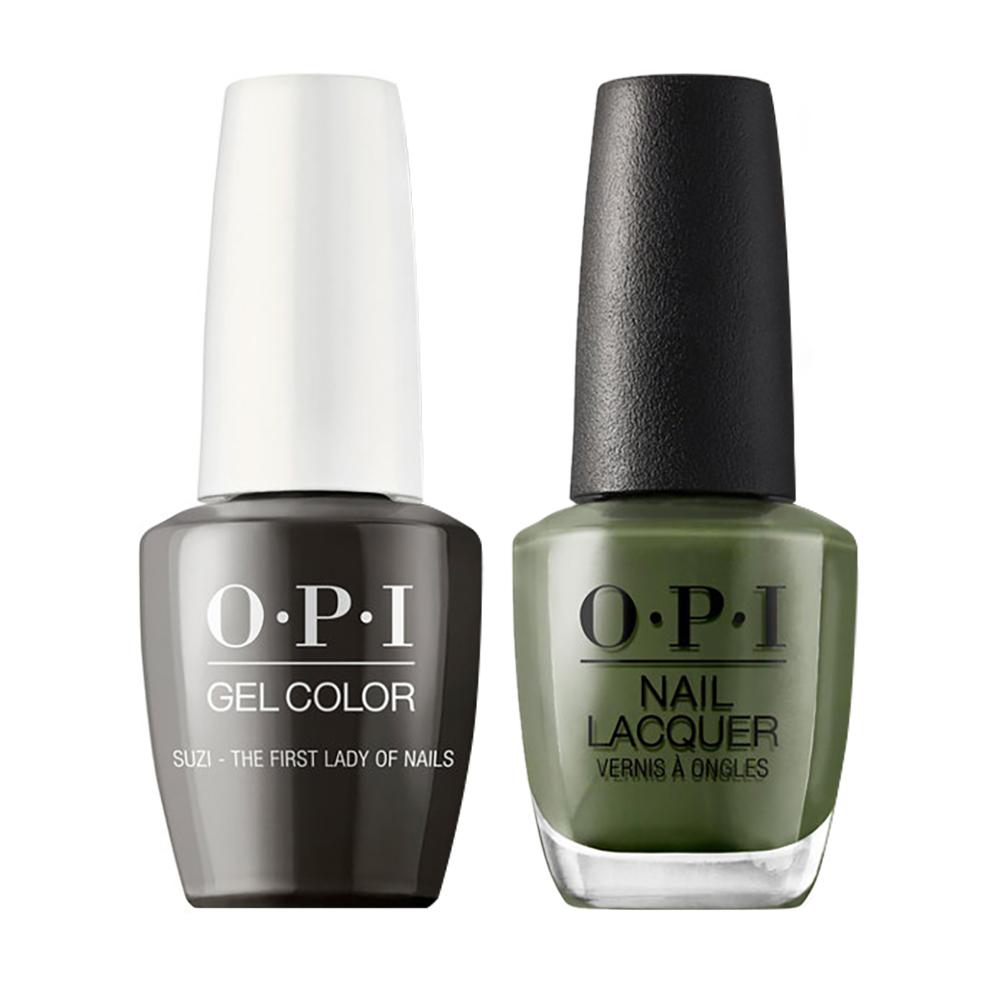 OPI Gel Nail Polish Duo Green Colors - W55 Suzi - The First Lady of Nails