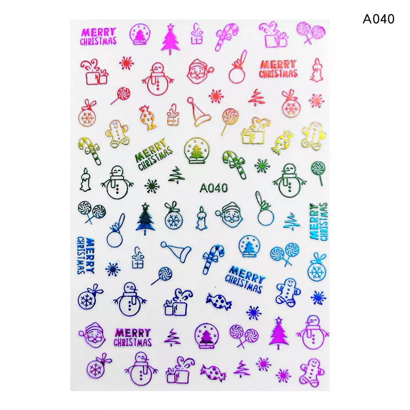 3D Winter Nail Art Stickers A040