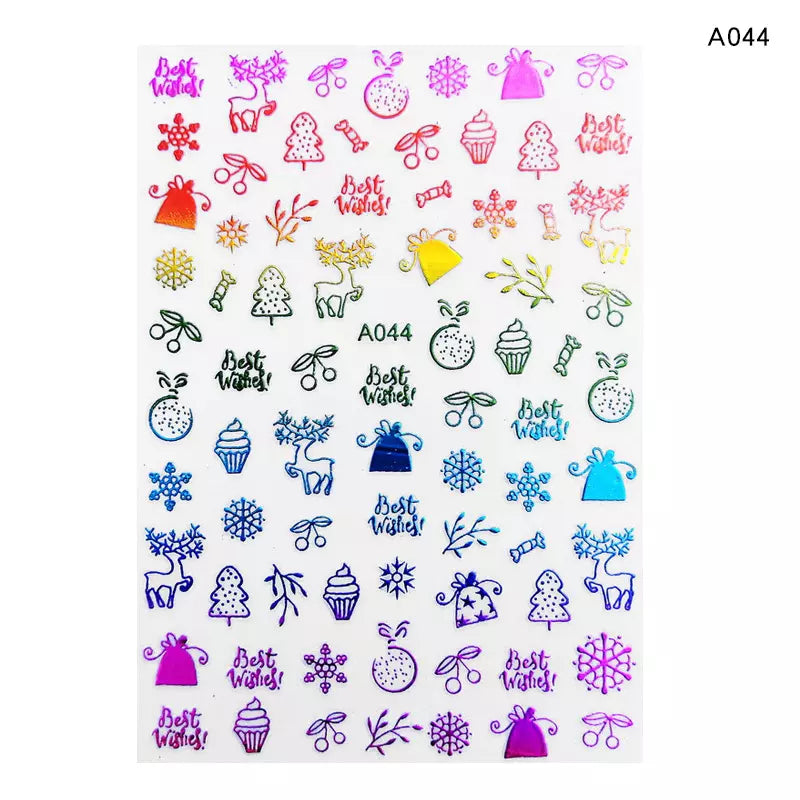 3D Winter Nail Art Stickers A044