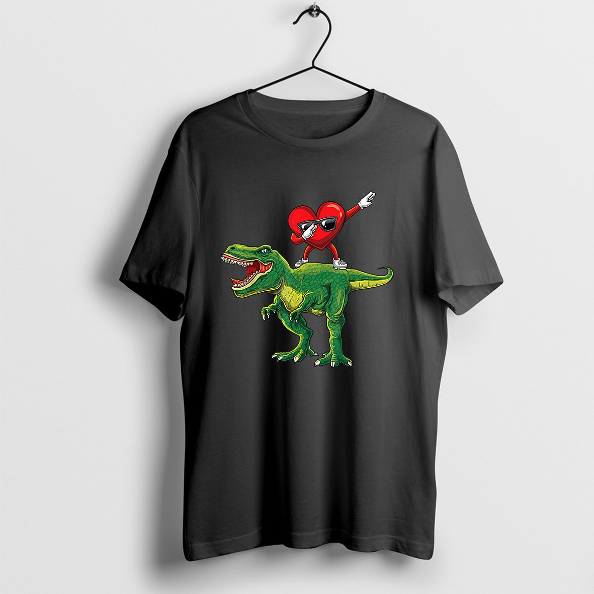 Dabbing Heart Dab Dino T-Shirt, Valentine Lovers Shirt, Dino T-Rex, Valentine's Day Gift, Funny Cute Kids