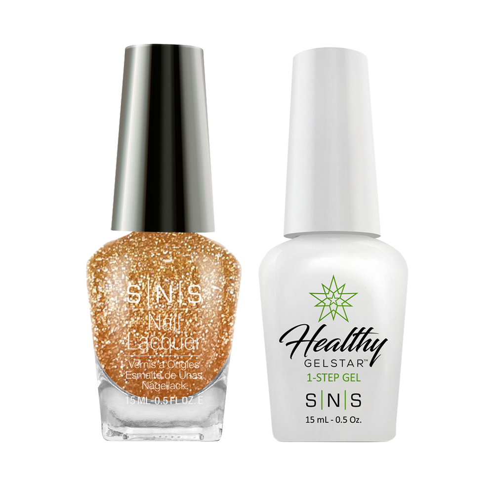 SNS Gel Nail Polish Duo - BP06 Gold Glitter Colors