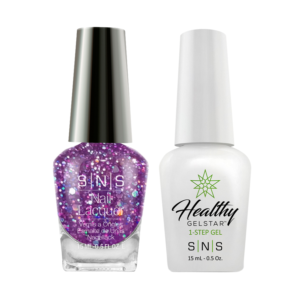 SNS Gel Nail Polish Duo - BP18 Purple Glitter Colors