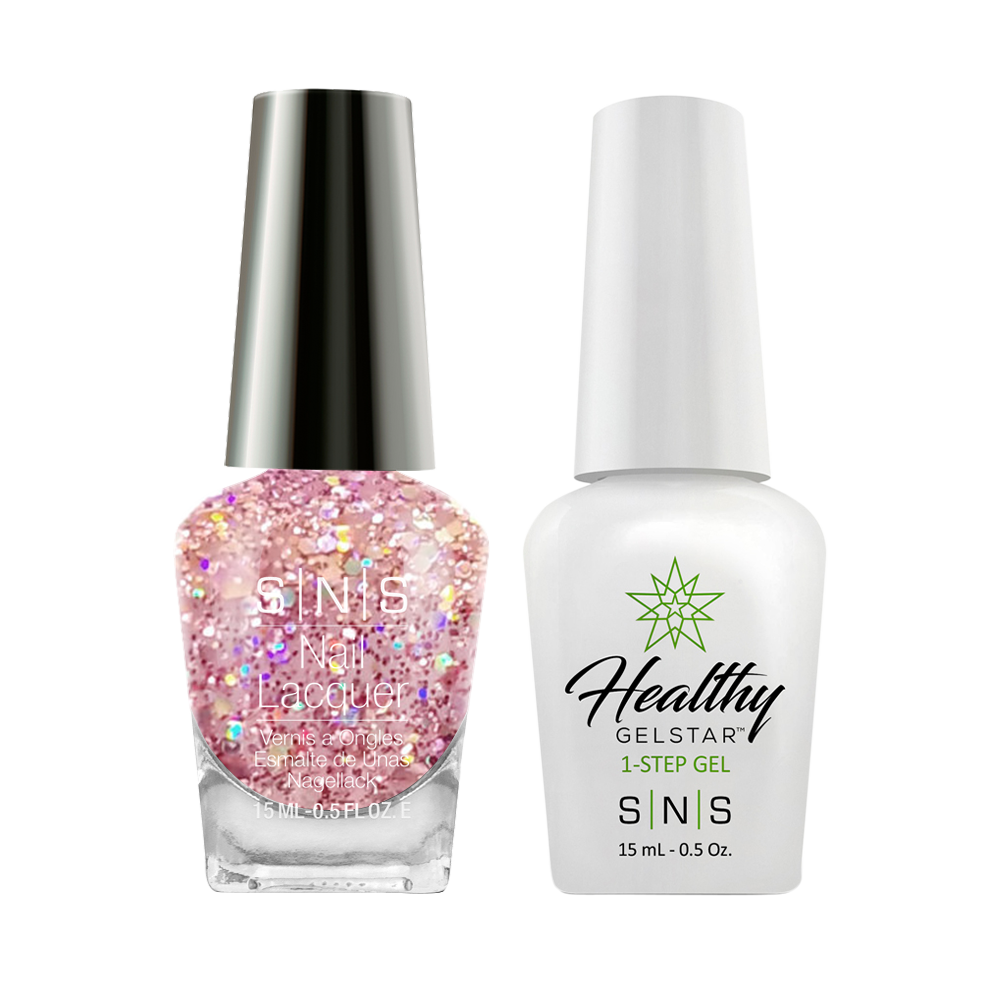 SNS Gel Nail Polish Duo - BP24 Glitter Pink Colors