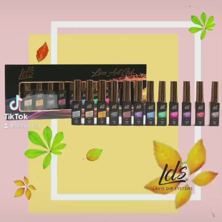 Load video: LDS - 12 Pink - Platinum Line Art Gel Nails Polish Nail Art