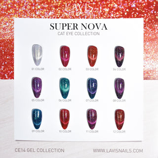 Lavis CE14 - Set 12 Colors - Gel Polish 0.5 oz - Super Nova Collection V2
