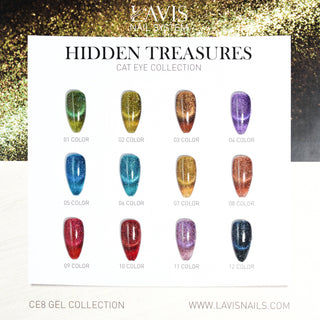 LAVIS Cat Eyes CE8 - Set 12 - Gel Polish 0.5 oz - Hidden Treasures Collection V2