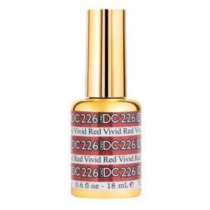 DND DC Gel Polish 226 - Glitter, Red Colors - Vivid Red