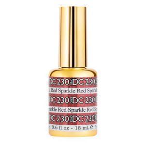DND DC Gel Polish 230 - Glitter, Red Colors - Sparkle Red