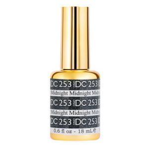 DND DC Gel Polish 253 - Glitter, Black Colors - Midnight