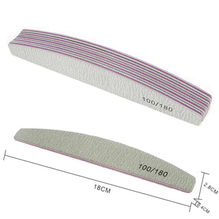 Set of 5 Double-Sided Disposable Nail Files 100/180