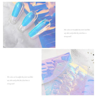 1m /Roll Aurora Glass Nails Foil Ice Cube Cellophane For Nails Broken  Design Transfer Paper Summer Nail Art Decor Tools SA1900-1