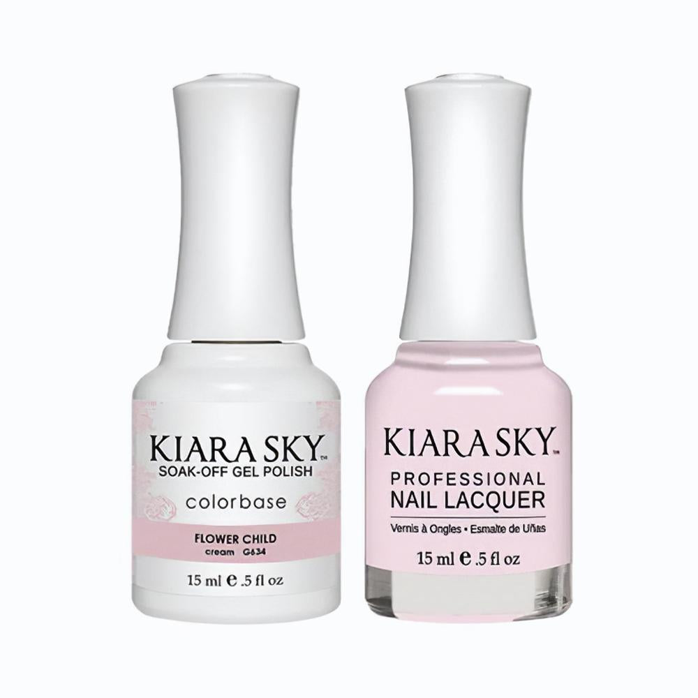 Kiara Sky 634 Flower Child - Kiara Sky Gel Polish & Matching Nail Lacquer Duo Set - 0.5oz