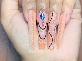 LDS - 12 Pink - Platinum Line Art Gel Nails Polish Nail Art