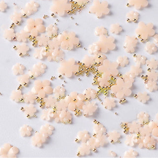 Five Petals 3D Flower Beads & Jewelry Pearl Acrylic Crystal - Orange