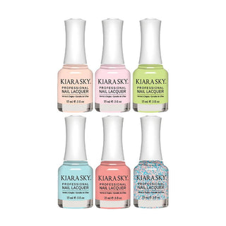 Kiara Sky Wild & Free Spring Nail Lacquer Collection (06 Colors): 633, 634, 635, 636, 637, 638