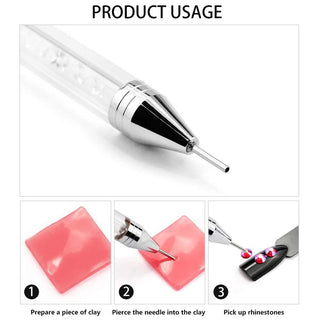 Wax Pencil for Rhinestones Wax Pen Rhinestone Picker Dotting Pen 2 Pieces  Acryli