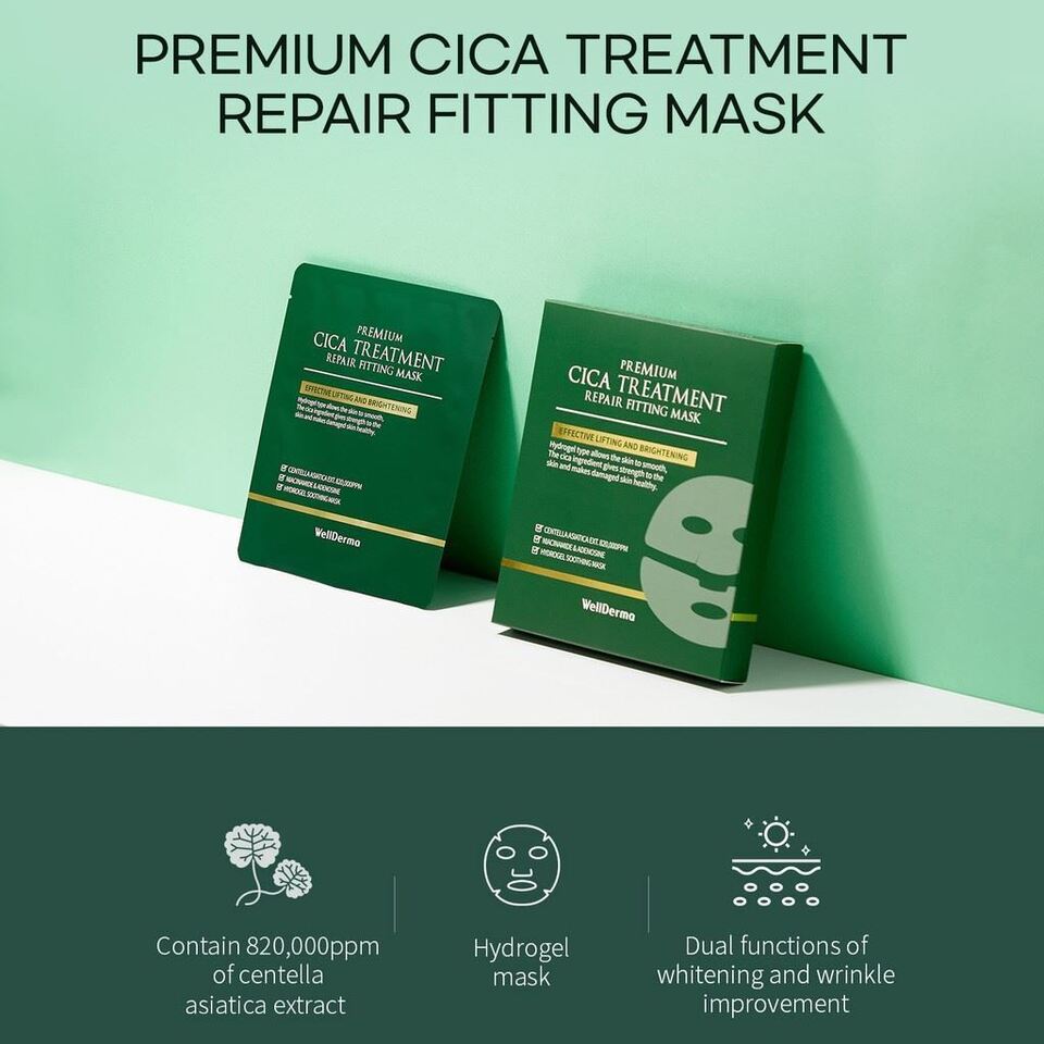 WellDerma Premium Cica Treatment Repair Fitting Mask