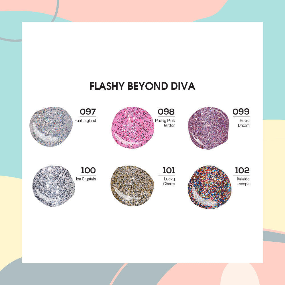  Lavis Gel Flashy Beyond Diva Set G2 (6 colors): 097, 098, 099, 100, 101, 102