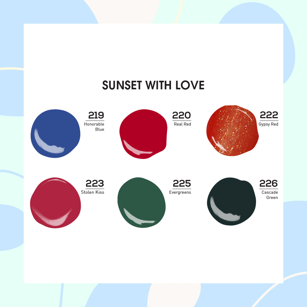  Lavis Gel Sunset With Love Set G5 (6 colors): 219, 220, 222, 223, 225, 226