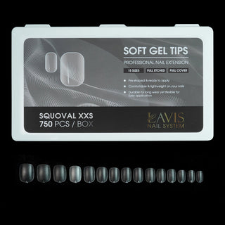 LAVIS Squoval S - 15 Sizes Full Etched - Soft Gel Tips