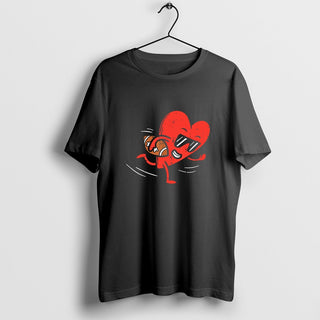 Heart Playing Football T-Shirt, American Football Shirt, Happy Valentine's Day Shirt, Sports Boys Shirt