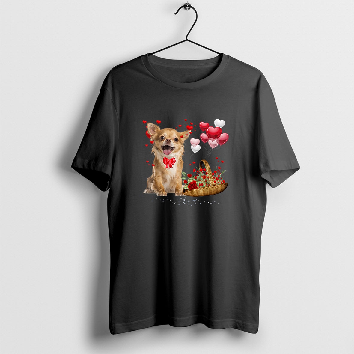 Chihuahua Dog Balloon Heart T-Shirt, Chihuahua Dog Lover, Flower Shirt, Valentines Day Shirt