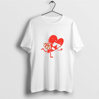 Heart Playing Football T-Shirt, American Football Shirt, Happy Valentine's Day Shirt, Sports Boys Shirt