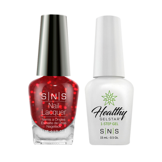 SNS Gel Nail Polish Duo - WW36 Red Glitter Colors